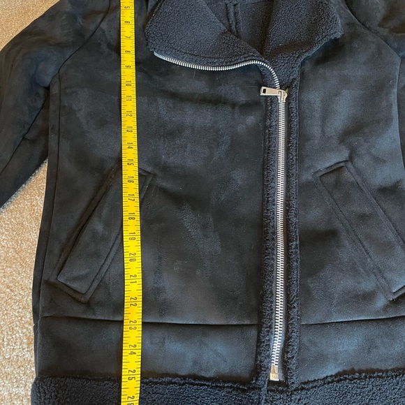 NWOT✔️ LOFT Faux Shearling Suede Aviator 3/4 Jacket -🏵️ - Picture 5 of 6